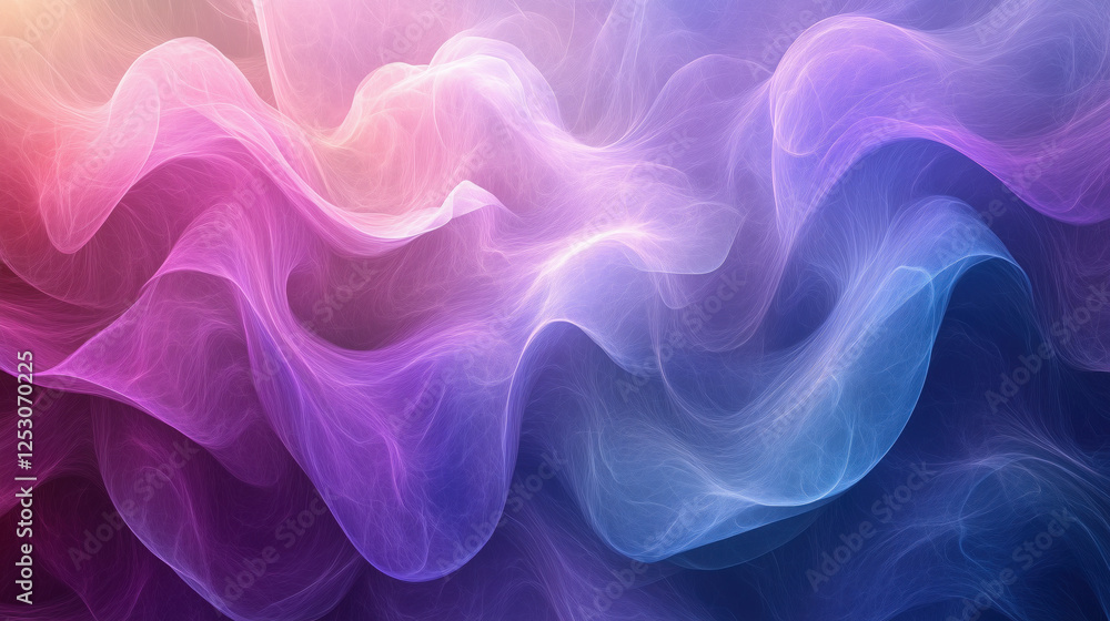 Colorful abstract waves create smooth, flowing texture in this vibrant image Colorful abstract waves create smooth, flowing texture in this vibrant image