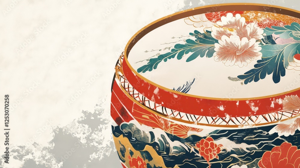 Vibrant Setsubun Drum Close-Up Vibrant Setsubun Drum Close-Up