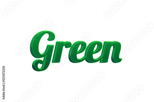 Green 3d text effect