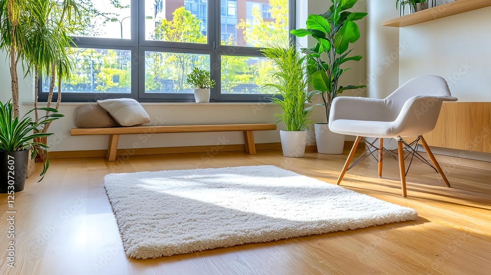 Fototapeta premium Sunny Modern Living Room Interior Design - Minimalist design