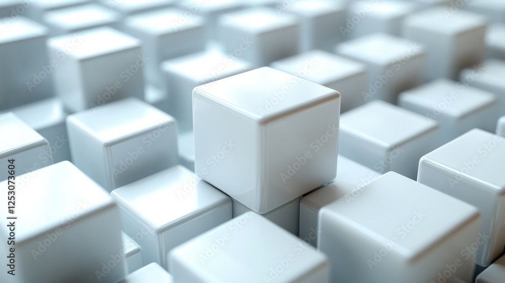 White cubes, standing out, pattern, background, data visualization White cubes, standing out, pattern, background, data visualization