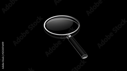 Wallpaper Mural Magnifying Glass on Black Background: A Symbol of Search and Discovery Torontodigital.ca