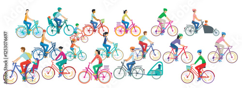 Fahradfahrer  auf den Radwegen Illustration