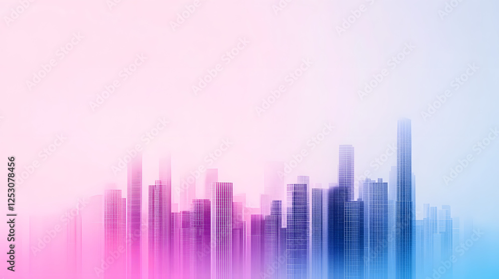 Minimalist smart city skyline with a gradient cyan-magenta hue, showcasing sleek, futuristic architecture and a harmonious blend of technology and urban space.
Minimalist smart city skyline with a gradient cyan-magenta hue, showcasing sleek, futuristic architecture and a harmonious blend of technology and urban space.