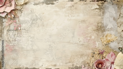 Shabby chic collage canolli, scrapbook paper, old paper, vintage