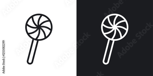 Candy icons in black and white liner strokes for web design.