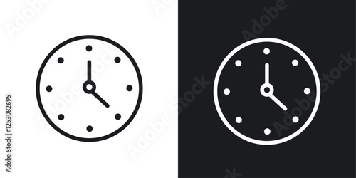 Clock-five icons in black and white liner strokes for web design.