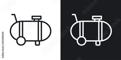 Compressor icons in black and white liner strokes for web design.