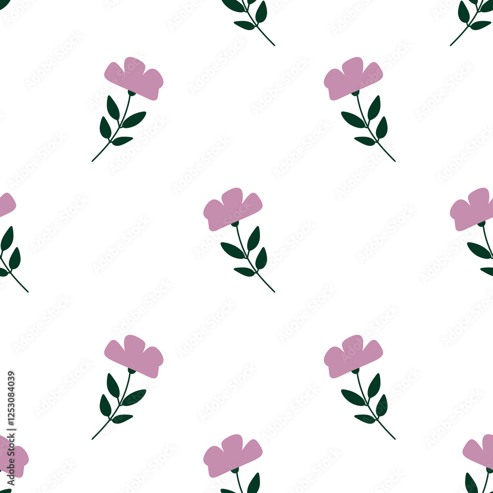 Obraz premium seamless pattern with pink flowers