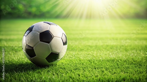 Field Soccer Ball on Green, grassy terrain, athletic sport,  grassy terrain, athletic sport