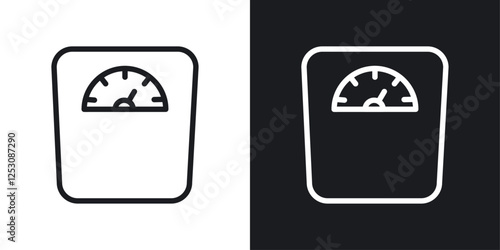 Scale icons in black and white liner strokes for web design.