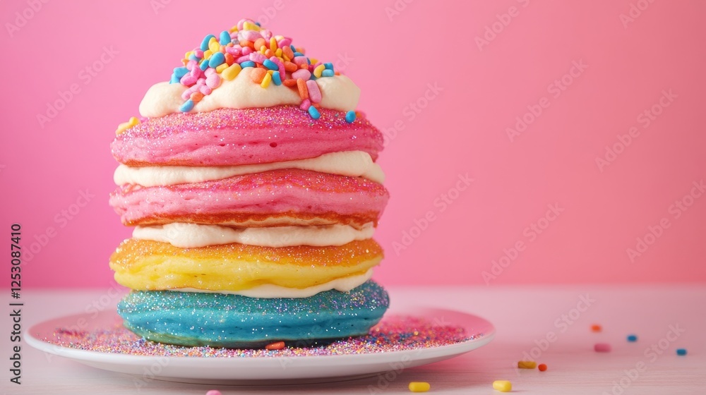 rainbow pancakes with colorful layers rainbow pancakes with colorful layers