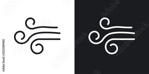 Wind icons in black and white liner strokes for web design.