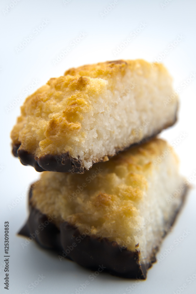 Coconut cake, sweet delicacy, food.