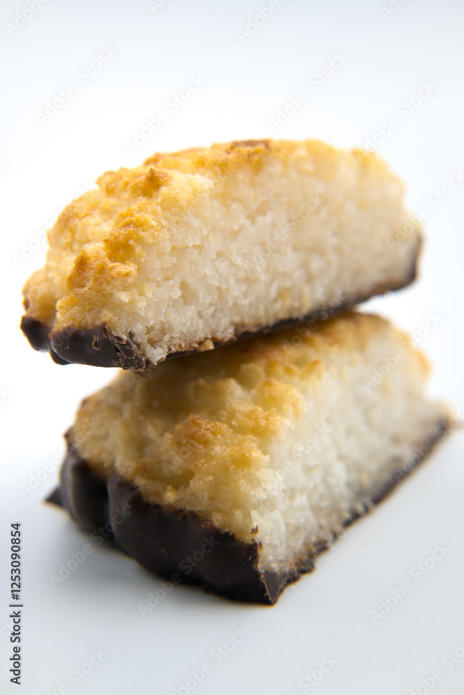 Coconut cake, sweet delicacy, food.
