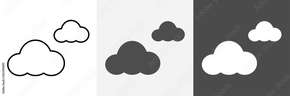 Cloud icon set vector art Cloud icon set vector art