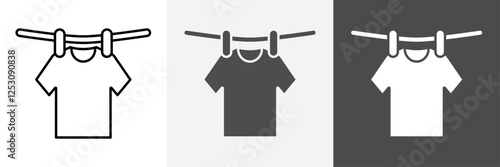 Clothesline icon set vector art