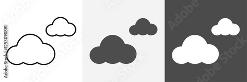 Cloud icon set vector art