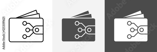 digital wallet icon set vector art
