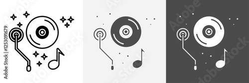 DJ icon set vector art