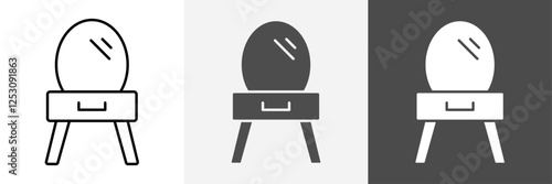 Dressing Table Icon set vector art