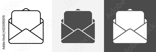 Envelope icon set vector art