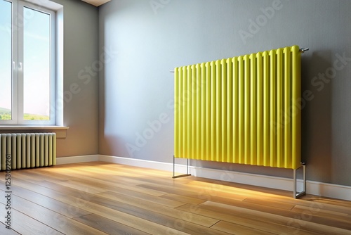 Wallpaper Mural Modern Radiator Design: Blank Space for Image & Text - Contemporary Living Room Decor Stock Photo Torontodigital.ca