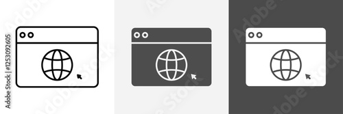 Go to web symbol icon set vector art