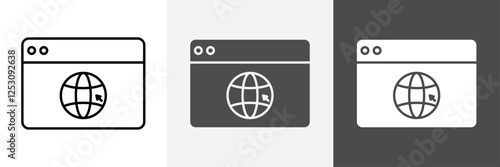 Go to web icon set vector art