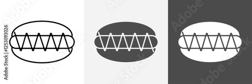 Hot dog icon set vector art