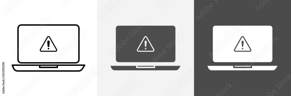 Laptop Error icon set vector art Laptop Error icon set vector art