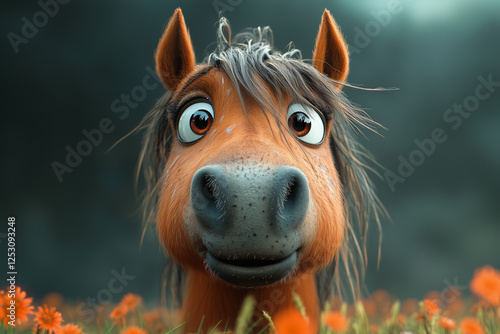 drawing of a funny horse