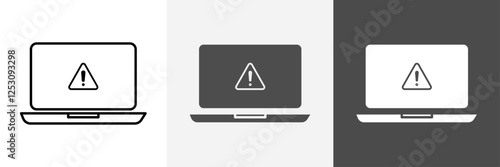 Laptop Error icon set vector art