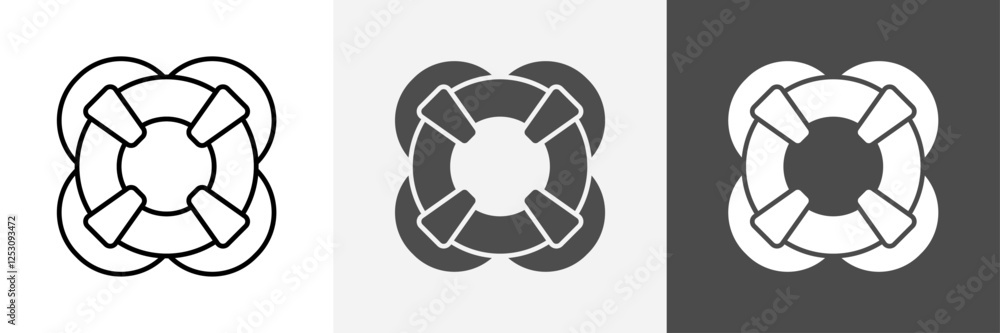Lifebuoy icon set vector art Lifebuoy icon set vector art