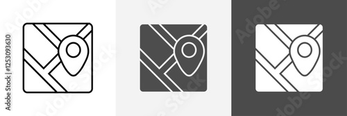 Location icon set vector art