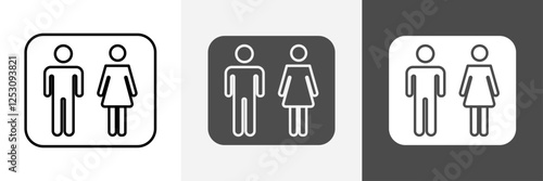 Male and Female icon set vector art