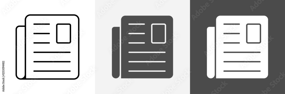 Newspaper icon set vector art Newspaper icon set vector art