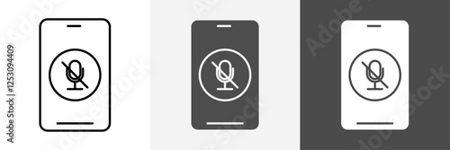 Mute icon set vector art