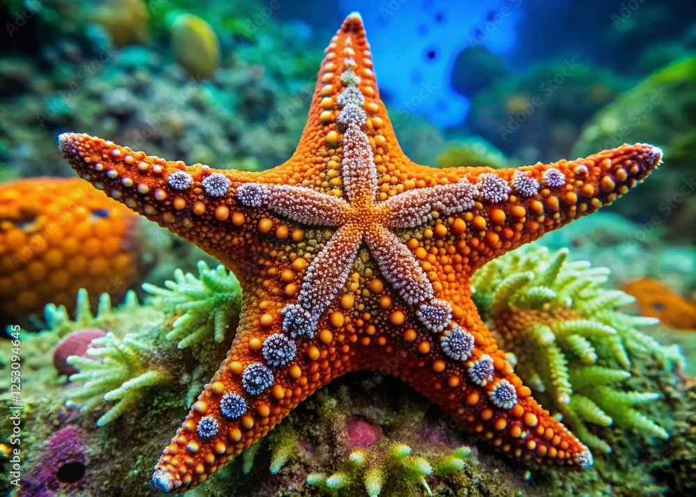 Mottled Starfish Portrait: Close-up Underwater Photography of Evasterias troschelii