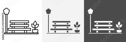 Park icon set vector art