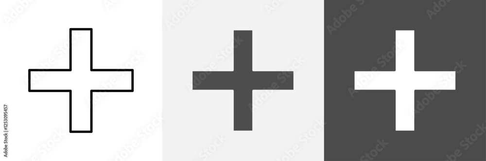 Obraz premium Plus Icon set vector art