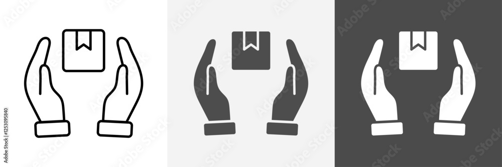 Safe Delivery icon set vector art Safe Delivery icon set vector art