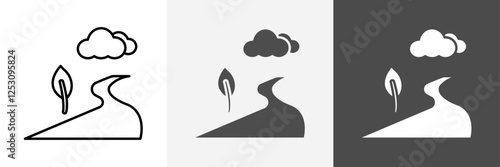River icon set vector art