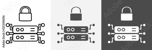 Server Protection icon set vector art