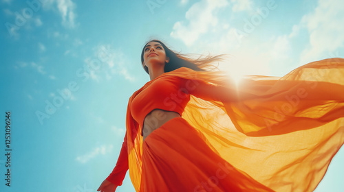 Portrait of a indian woman looking confident in a sky background | Indian woman looking up | Woman empowerment