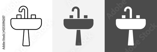 Sink Icon set vector art