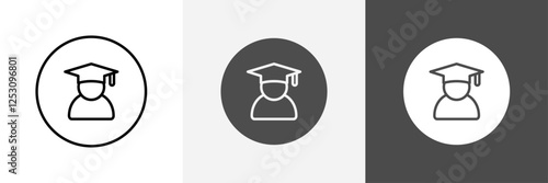 Student icon set vector art