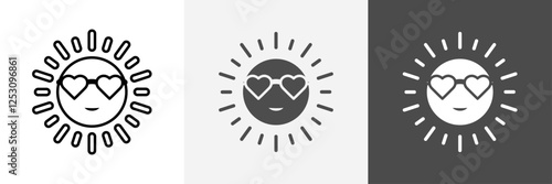 Sun icon set vector art