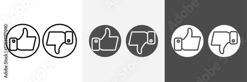 Thumb up and thumb down icon set vector art