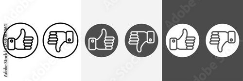 Thumb up and thumb down icon set vector art